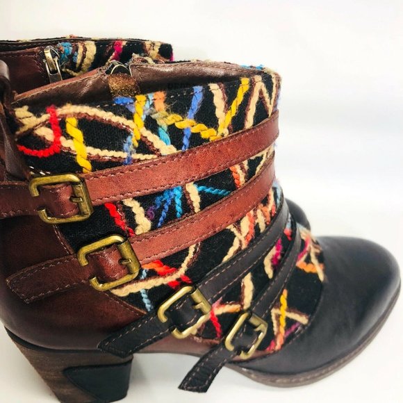 L' Artiste Leather Ankle Boots Black Brown Spring - Picture 4 of 10